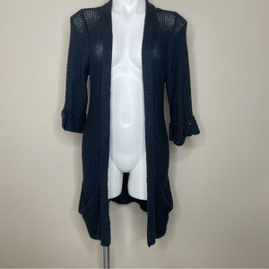 Romeo & Juliet Couture Dark Blue Open-Front Cardigan
